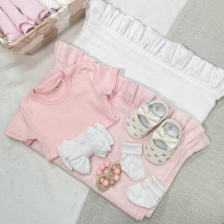 Подарунковий набір для дівчинки з мусліновим пледом