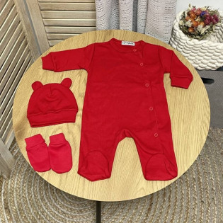 Комплект для новонародженого сліп з шапочкою та рукавичками