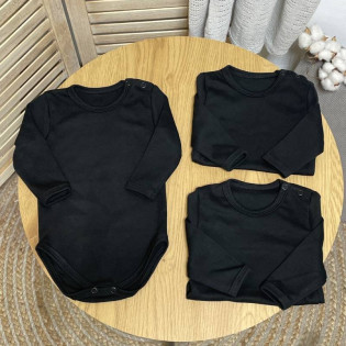 Набор из трех базовых боди черного цвета
