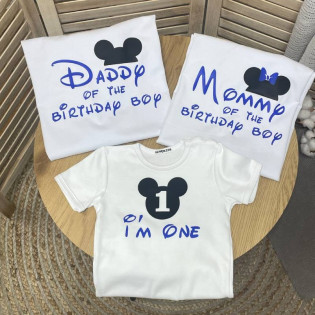 Набір сімейних футболок з Міккі "Birthday Boy"
