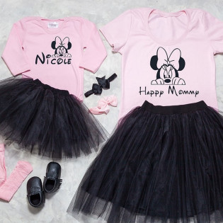 Сімейні футболки з малюнком "Міні з бантиком"