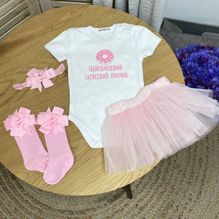 Боди с надписью "Самый сладкий папин пончик"