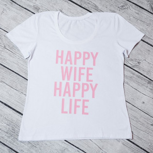 Футболка жіноча "Happy wife happy life"