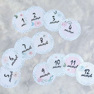 Наліпки для фотосесії "Я зростаю" акварель